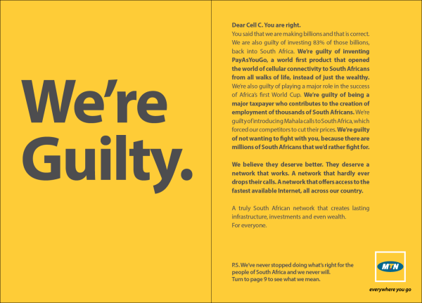 “We’re Guilty” ad necessary to dispel Cell C “fallacies” – MTN